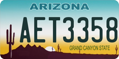 AZ license plate AET3358