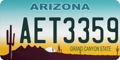 AZ license plate AET3359