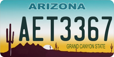 AZ license plate AET3367