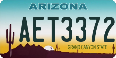 AZ license plate AET3372