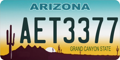 AZ license plate AET3377