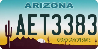 AZ license plate AET3383