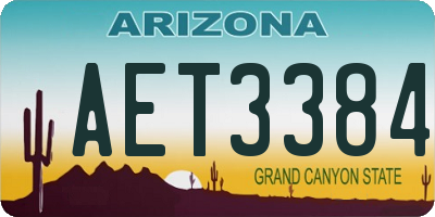 AZ license plate AET3384