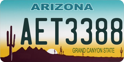 AZ license plate AET3388