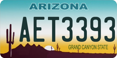 AZ license plate AET3393