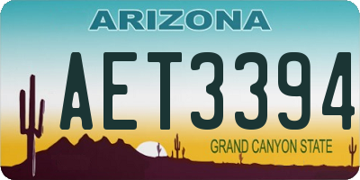 AZ license plate AET3394