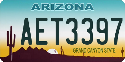 AZ license plate AET3397