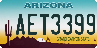 AZ license plate AET3399