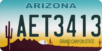 AZ license plate AET3413