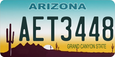 AZ license plate AET3448