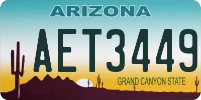 AZ license plate AET3449