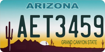 AZ license plate AET3459