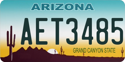 AZ license plate AET3485