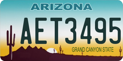 AZ license plate AET3495
