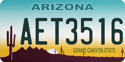 AZ license plate AET3516