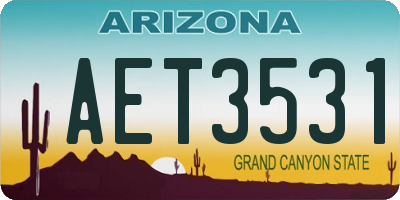 AZ license plate AET3531