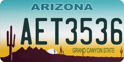 AZ license plate AET3536