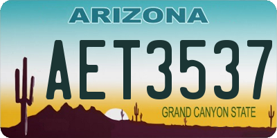 AZ license plate AET3537