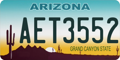 AZ license plate AET3552