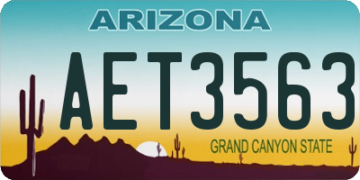 AZ license plate AET3563