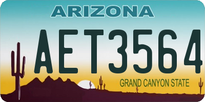 AZ license plate AET3564