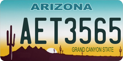 AZ license plate AET3565