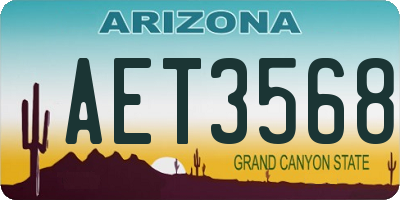 AZ license plate AET3568
