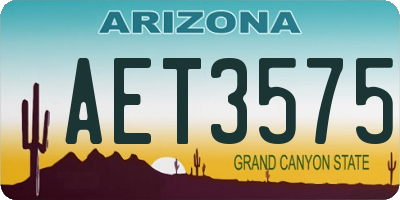 AZ license plate AET3575