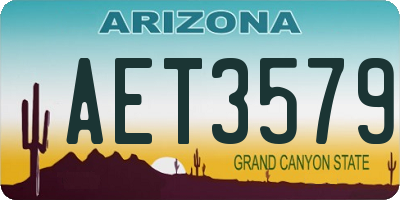 AZ license plate AET3579