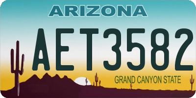 AZ license plate AET3582
