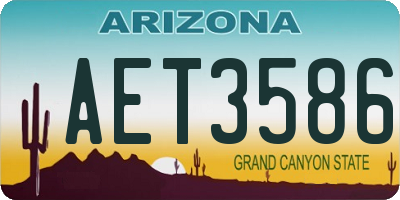 AZ license plate AET3586