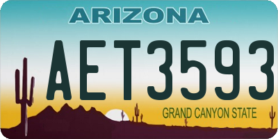 AZ license plate AET3593