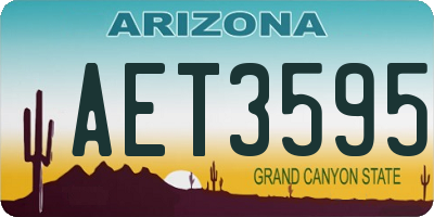 AZ license plate AET3595