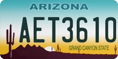 AZ license plate AET3610