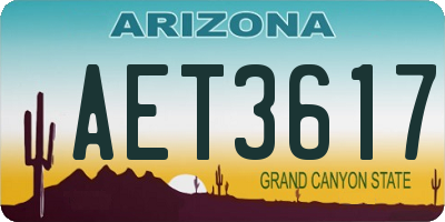 AZ license plate AET3617