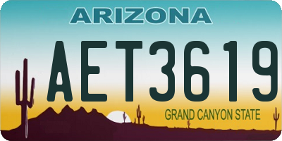 AZ license plate AET3619