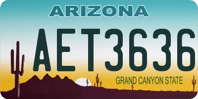 AZ license plate AET3636