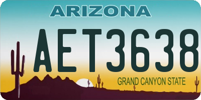 AZ license plate AET3638