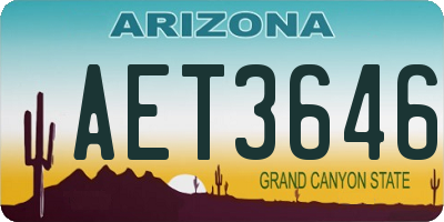 AZ license plate AET3646