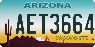 AZ license plate AET3664