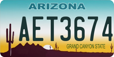 AZ license plate AET3674