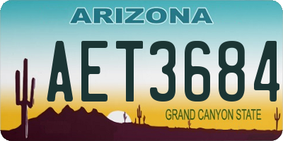 AZ license plate AET3684