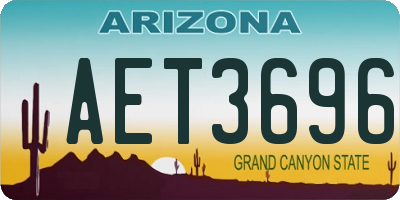 AZ license plate AET3696