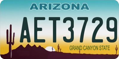 AZ license plate AET3729