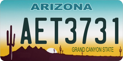 AZ license plate AET3731