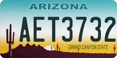 AZ license plate AET3732
