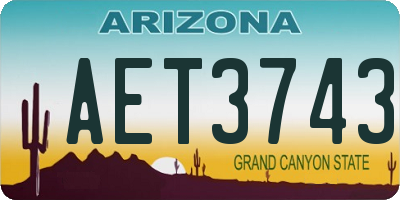 AZ license plate AET3743