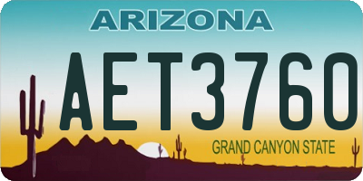 AZ license plate AET3760