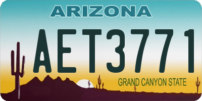 AZ license plate AET3771