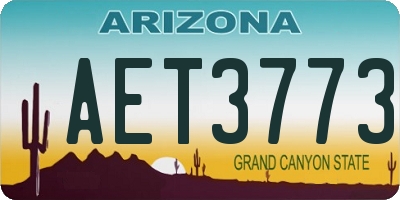 AZ license plate AET3773